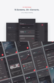 sketch金融黑红色数据展示