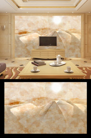 大理石山峰电视背景墙