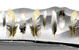 羽毛欧式装饰壁画 TIF分层