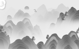 水墨山水意境国画 TIF分层