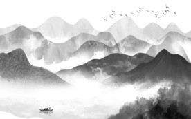 高清 山水意境国画 TIF分层