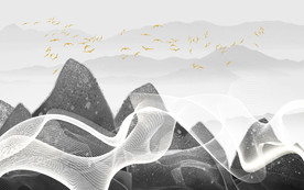 简约背景新山水画 TIF分层