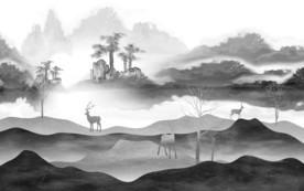 高端背景新山水画 TIF分层