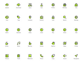 绿色圆润线稿线性图标svg格式