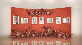 红色婚礼照片展示区