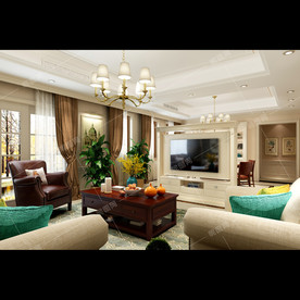 美式风格别墅豪宅装修客厅效果图