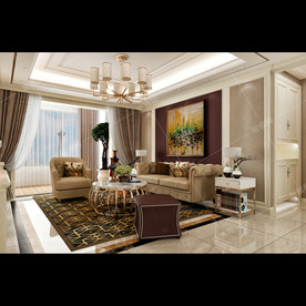 现代美式风格装饰客厅效果图