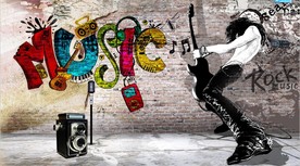 音乐工装背景墙