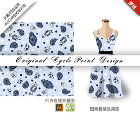 矢量抽象腰果花四方连续