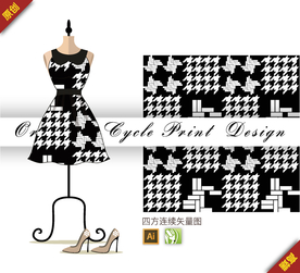 抽象几何色块四方连续