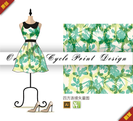 抽象树叶剪影四方连续