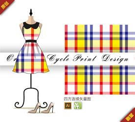 矢量四方格几何四方连续