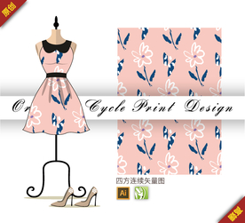 矢量抽象樱花四方连续