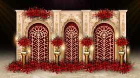 红金色婚礼迎宾区