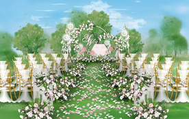 粉色户外仪式区