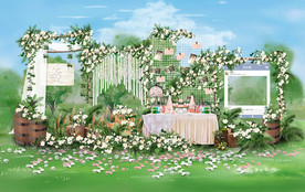 户外婚礼甜品区