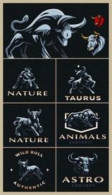 矢量公牛图标设计