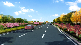 道路绿化景观设计效果图