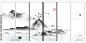 现代组合无框画