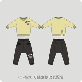 T恤+哈伦针织长裤cdr