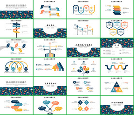 高档卡通语文课件PPT模板