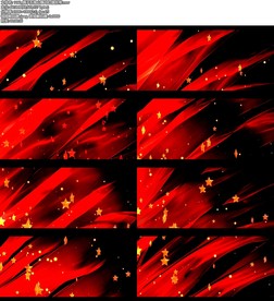 绸子五角心飘动红旗丝带