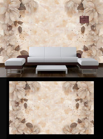 大理石花朵电视背景墙