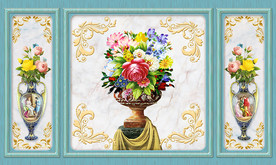 欧式奢华宫廷浮雕花纹护墙板壁画