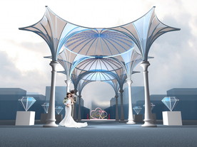 婚庆广场钢结构幕墙设计