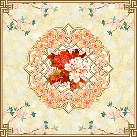 富贵牡丹新中式吊顶装饰