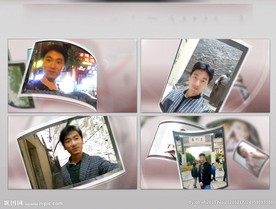 弯曲照片效果创意相册