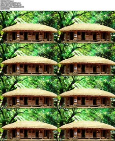 茅草屋 led背景 野外 小品