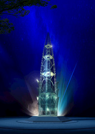 钢结构玻璃笋雕塑造型