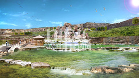 假山水系景观PSD效果图