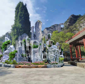 风景区假山效果图分层PSD