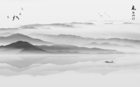 中式 山水画精美画 TIF分层