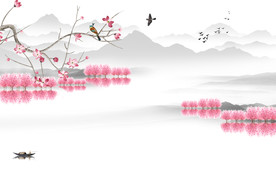 意境背景新山水画 tif分层