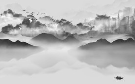 最新背景墙山水画 tif分层