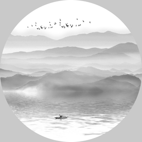 圆形山水画