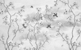 花鸟 山水画电视墙 TIF分层