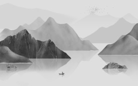 中式高端山水画 tif分层