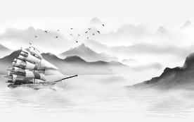 古风高档新山水画 tif分层