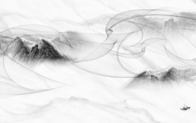 酒店新中式山水画 tif分层