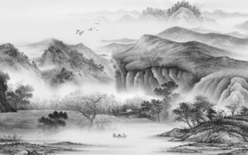国画最新山水画 tif分层