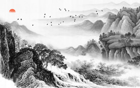 现代意境中国风画 TIF分层