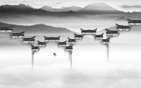 徽派新风景山水画 TIF分层