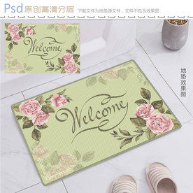 古典玫瑰花卉地垫设计