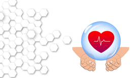 医疗爱护心脏手捧泡泡中的红心