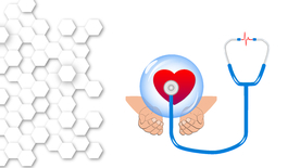 矢量图医疗听诊器心脏心跳诊断