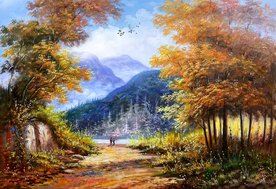 秋景油画